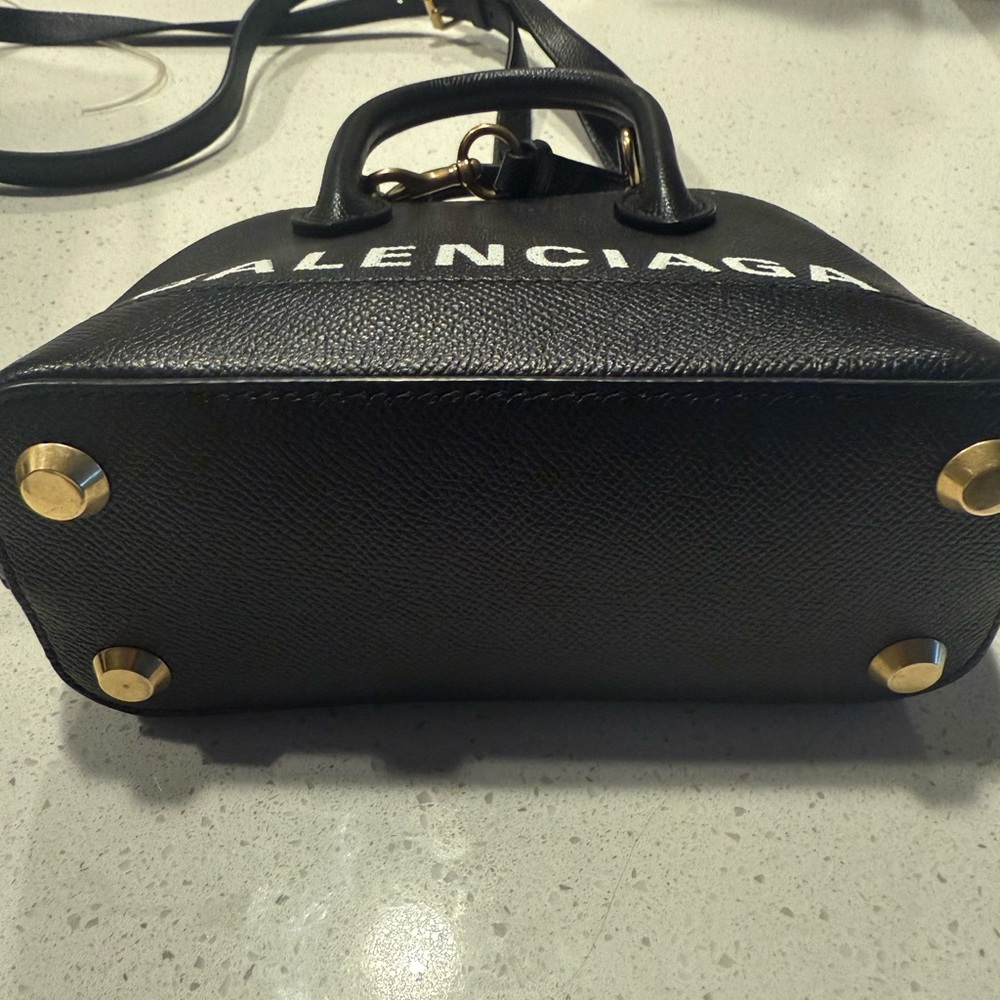 Balenciaga Ville Xxs Top Handle Bag In Black Calfskin Leather - Picture 6 of 8